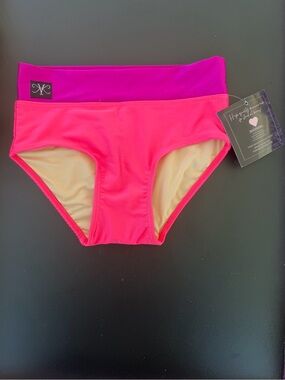 NWT Kandi Kouture Two-Tone Pink Dance Briefs with Magenta Waistband
